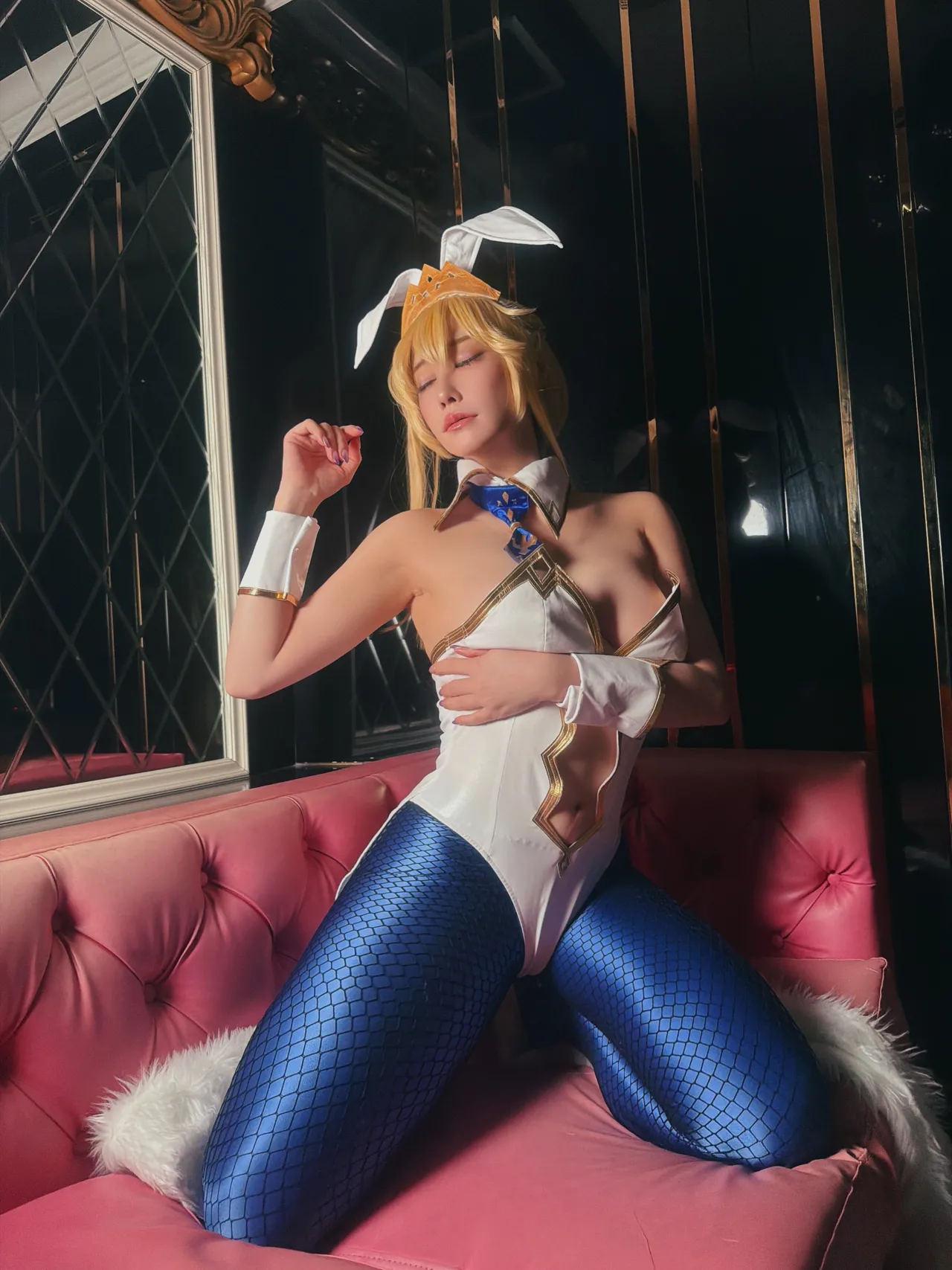 【リバイバル】FGO🃏えっちなバニ上の人🩷2回戦目💙【テカタイ＋網バニーガールっていいよな】-erohere22.webp