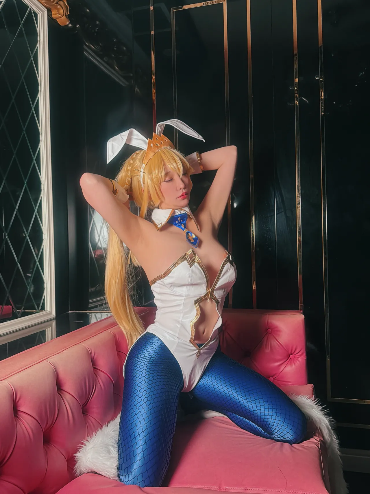 【リバイバル】FGO🃏えっちなバニ上の人🩷2回戦目💙【テカタイ＋網バニーガールっていいよな】-erohere25.webp