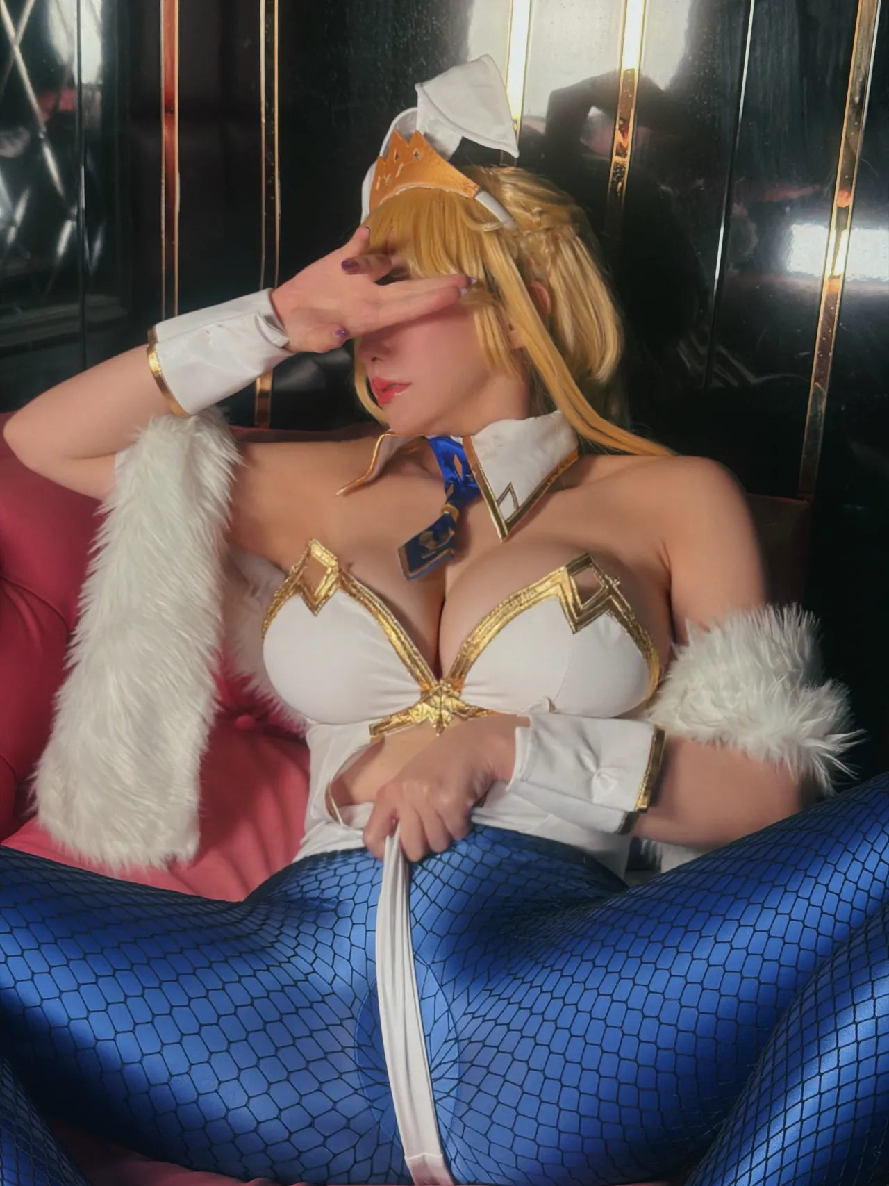 【リバイバル】FGO🃏えっちなバニ上の人🩷2回戦目💙【テカタイ＋網バニーガールっていいよな】-erohere5.webp