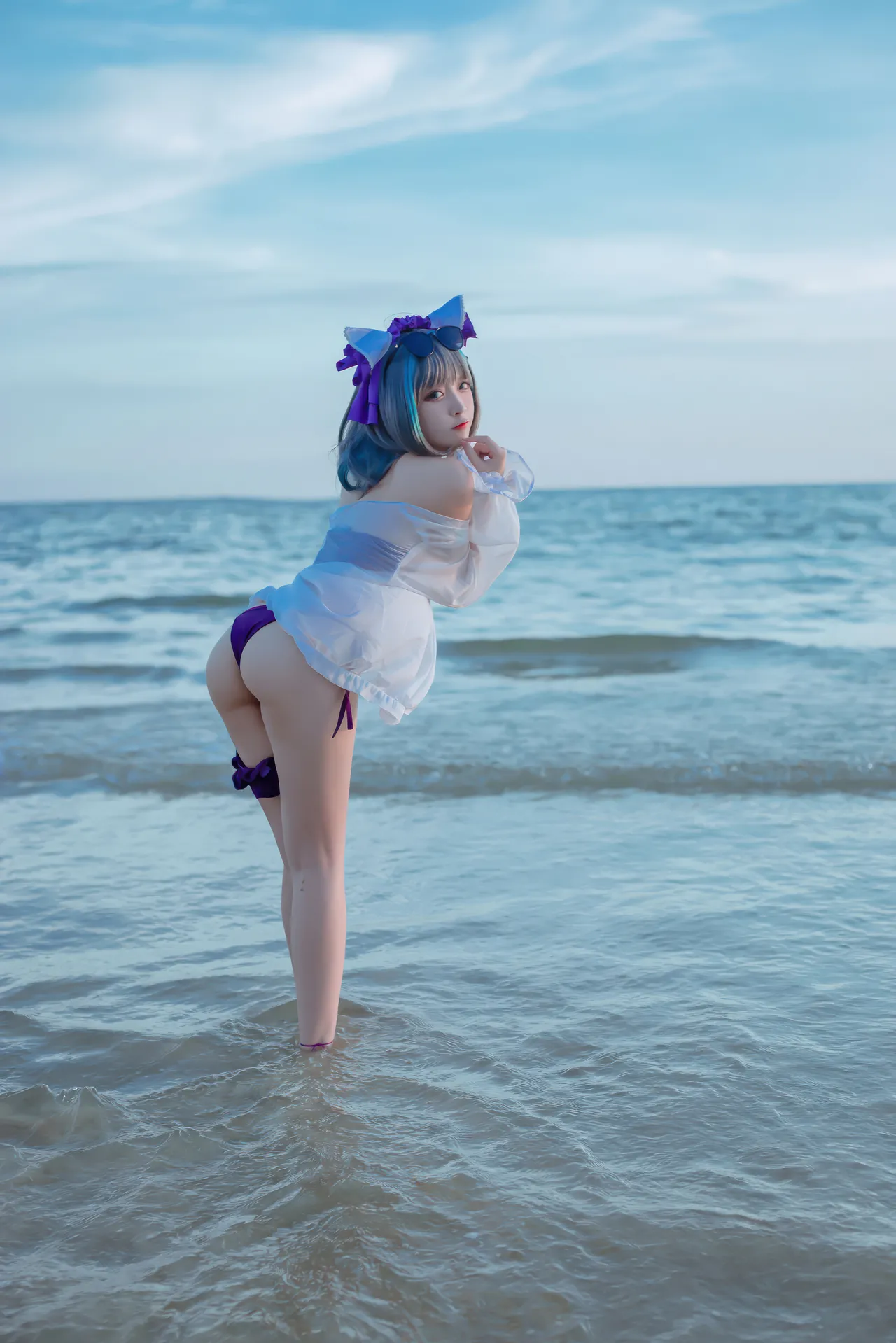 二佐Nisa - 碧蓝航线 柴郡 泳装-erohere12.webp