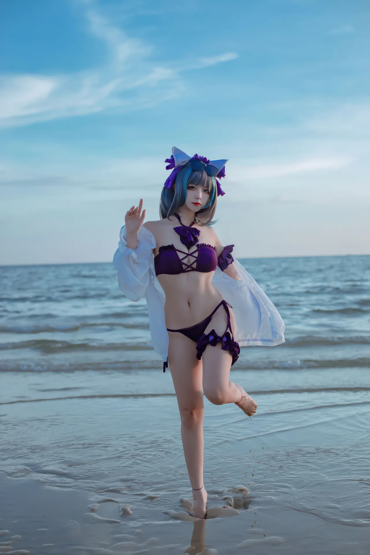 二佐Nisa - 碧蓝航线 柴郡 泳装-erohere3.webp