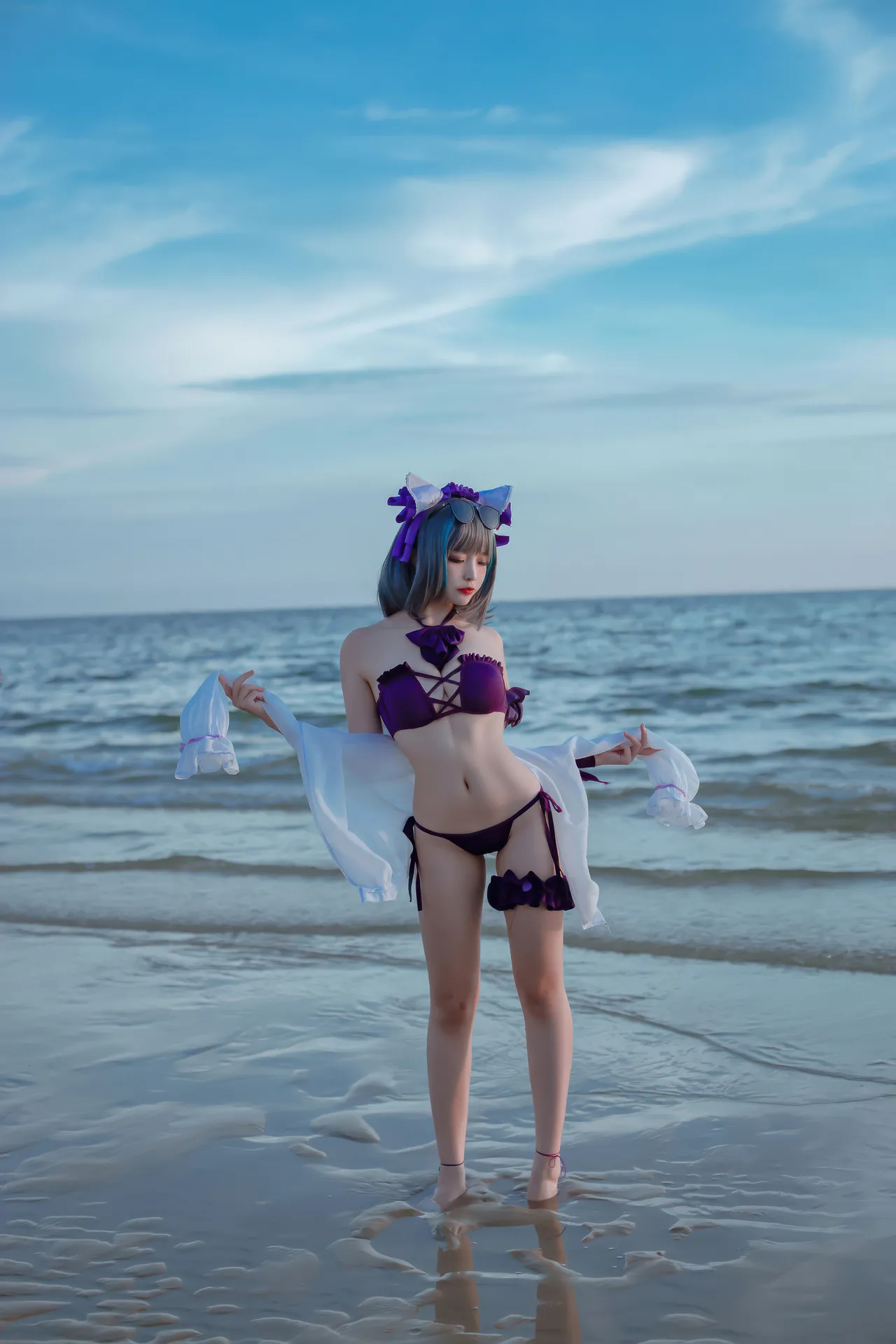 二佐Nisa - 碧蓝航线 柴郡 泳装-erohere6.webp