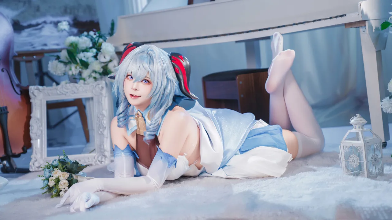 冉冉不甜v - 甘雨 白礼服-erohere25.webp