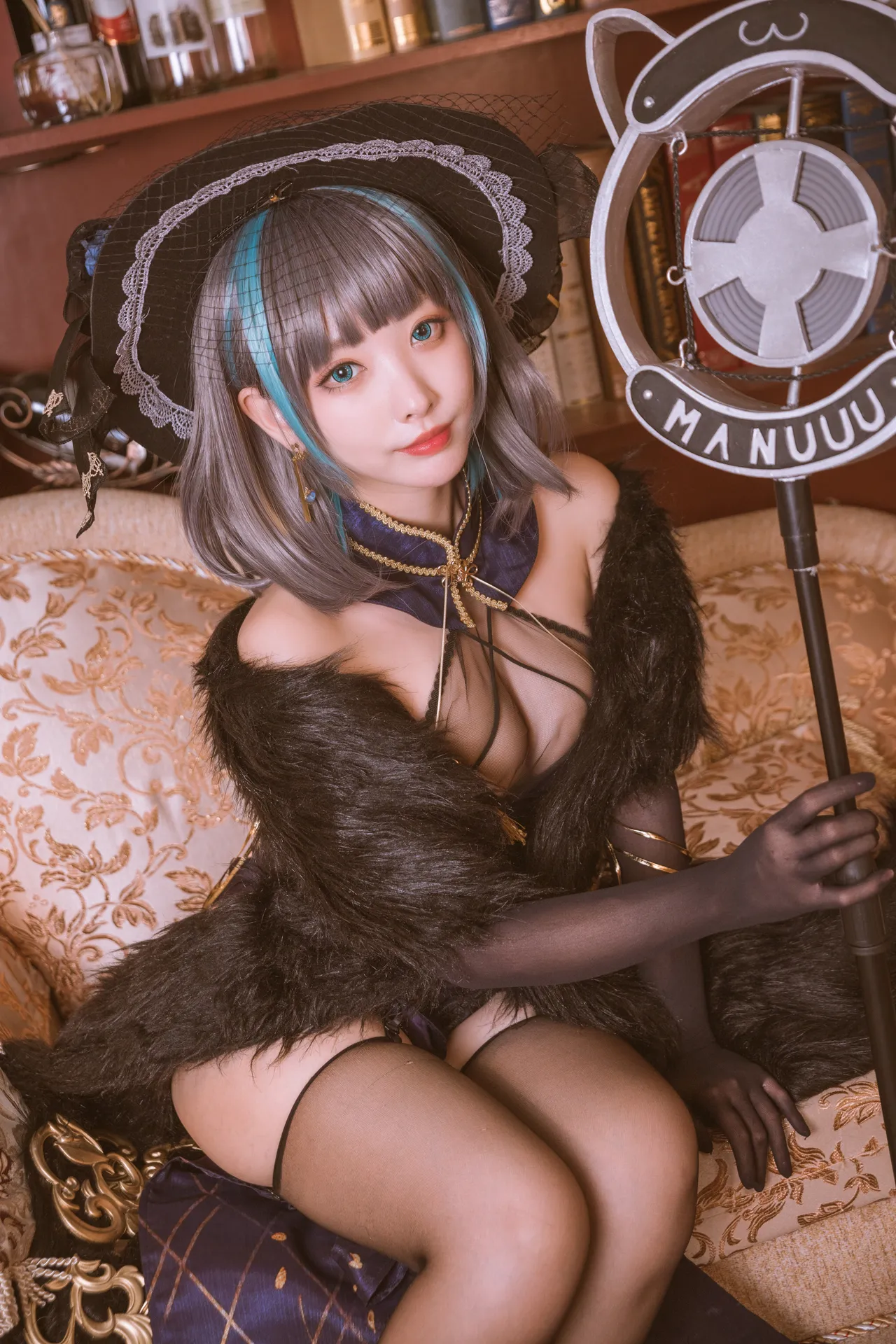 宫本桜(宫本樱樱饼) - 柴郡旗袍 音乐绚烂CaitSith-erohere15.webp