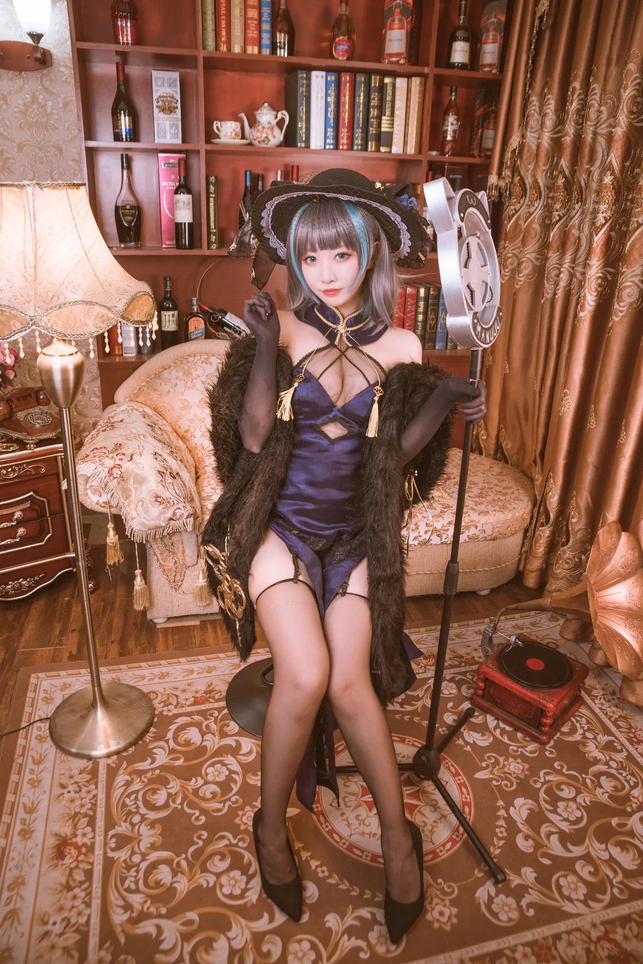 宫本桜(宫本樱樱饼) - 柴郡旗袍 音乐绚烂CaitSith-erohere3.webp