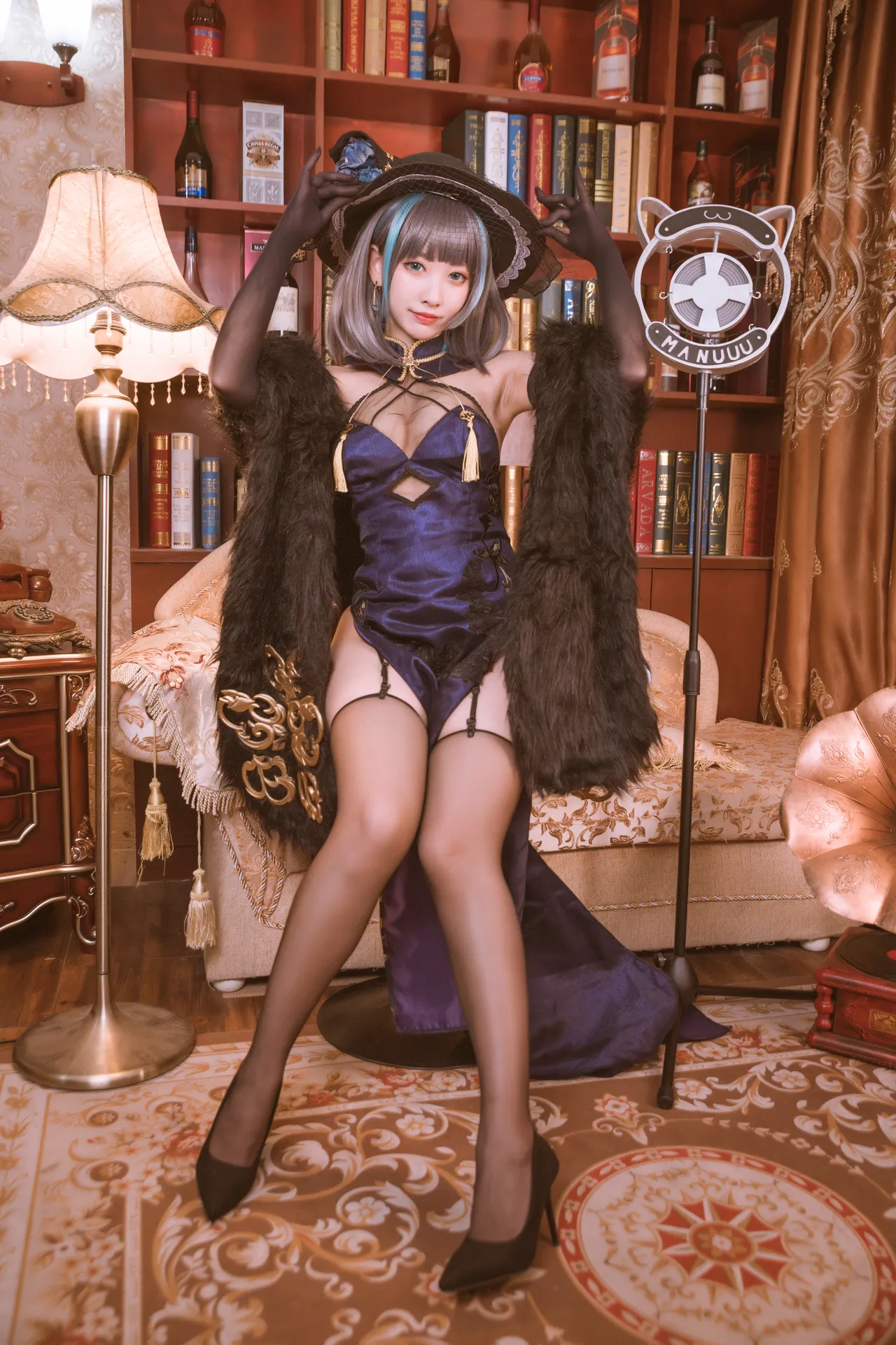 宫本桜(宫本樱樱饼) - 柴郡旗袍 音乐绚烂CaitSith-erohere6.webp