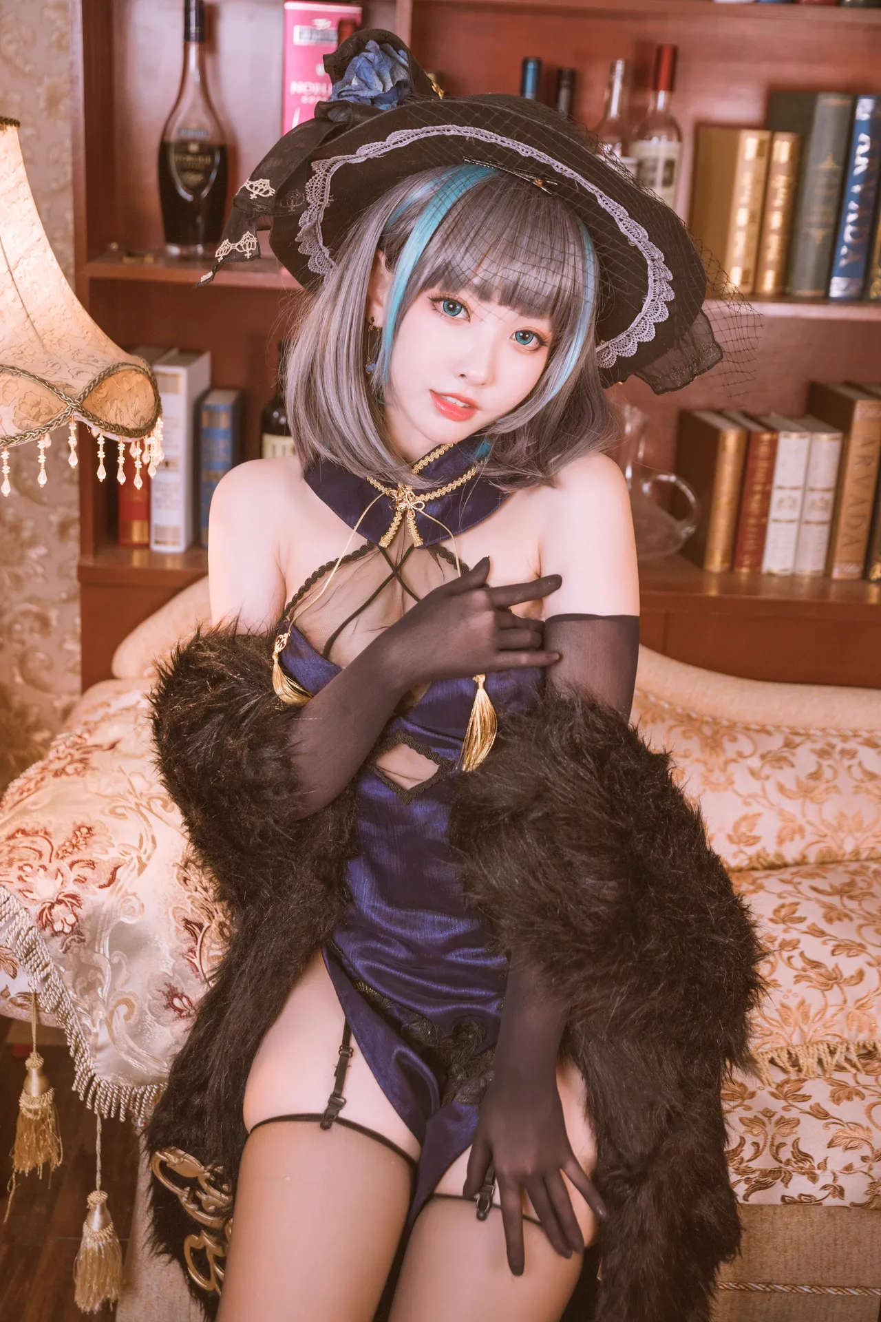 宫本桜(宫本樱樱饼) - 柴郡旗袍 音乐绚烂CaitSith-erohere7.webp