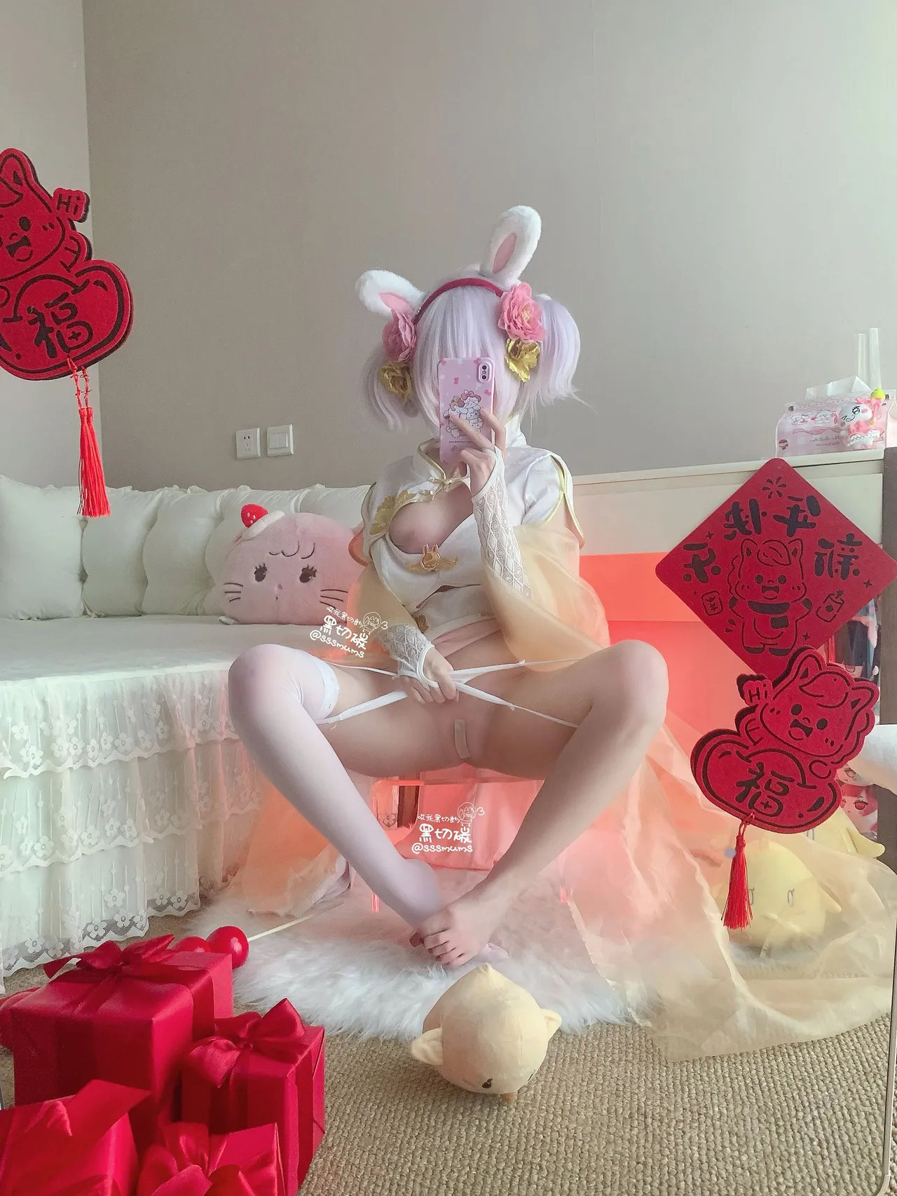 曲奇软fufu - 碧蓝航线 拉菲 新春旗袍五指袜-erohere22.webp