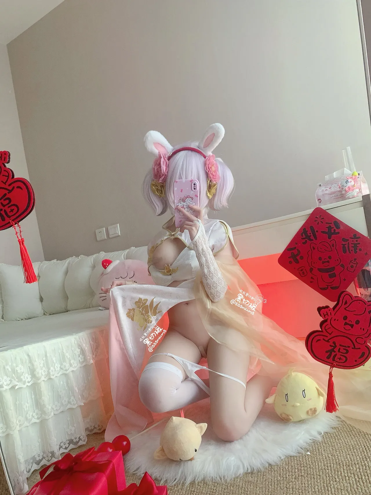 曲奇软fufu - 碧蓝航线 拉菲 新春旗袍五指袜-erohere24.webp