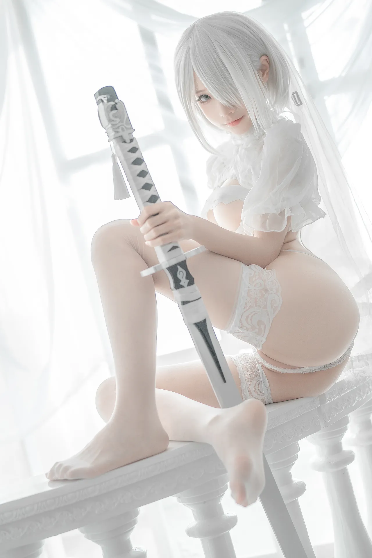 蠢沫沫 - 2B 白婚纱-erohere23.webp