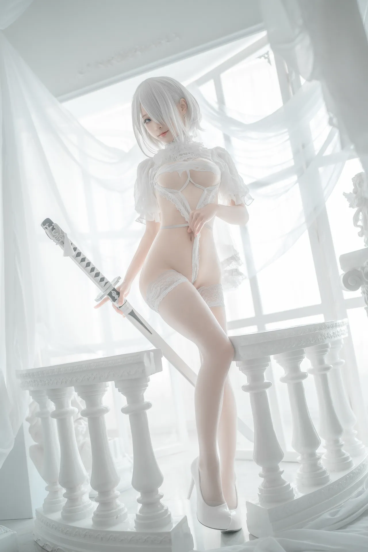 蠢沫沫 - 2B 白婚纱-erohere59.webp