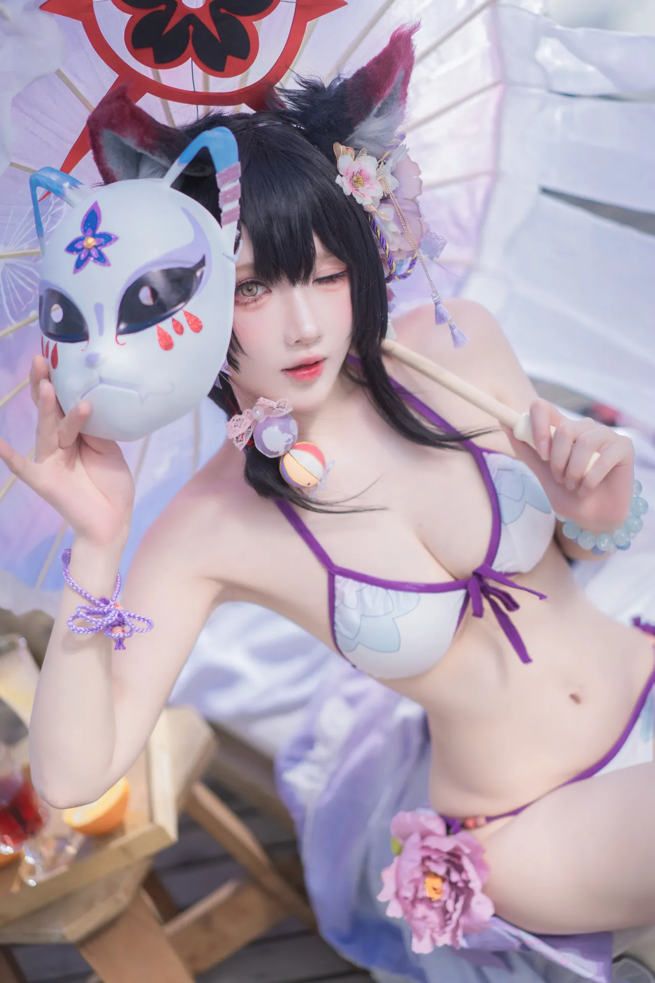 阿包也是兔娘 - 蔚蓝档案 狐坂若藻 水着-erohere9.webp