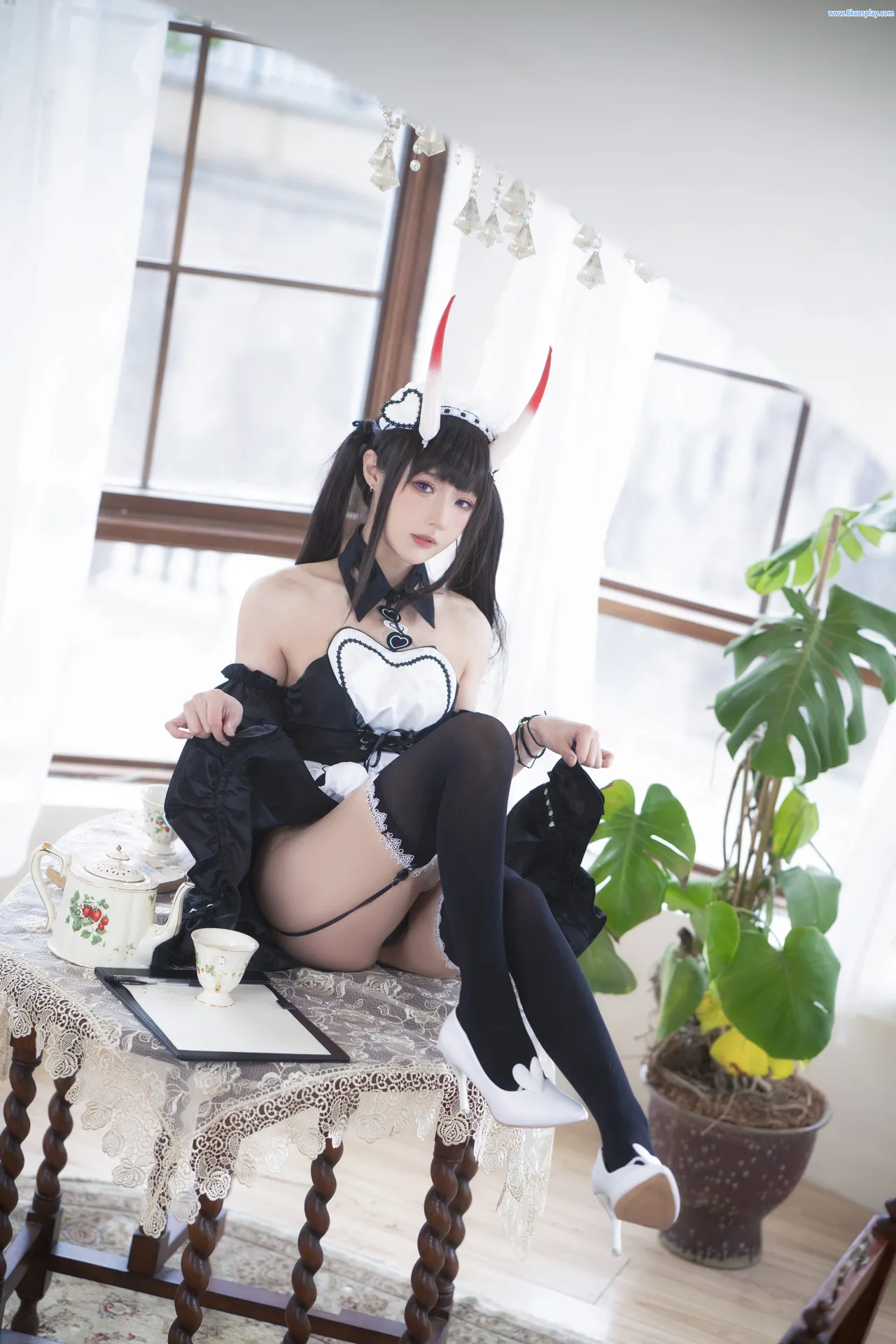 阿包也是兔娘 NO.48 1月舰长 能代女仆 Azur Lane Noshiro Maid-erohere19.webp