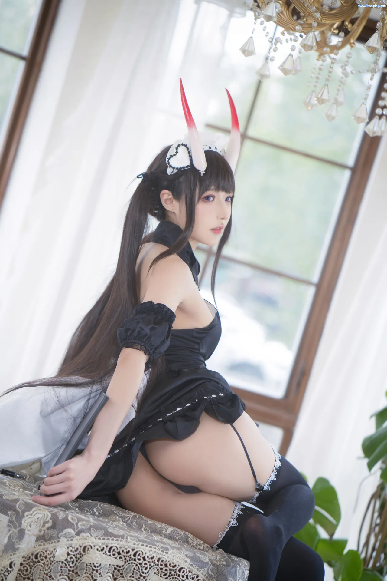 阿包也是兔娘 NO.48 1月舰长 能代女仆 Azur Lane Noshiro Maid-erohere2.webp