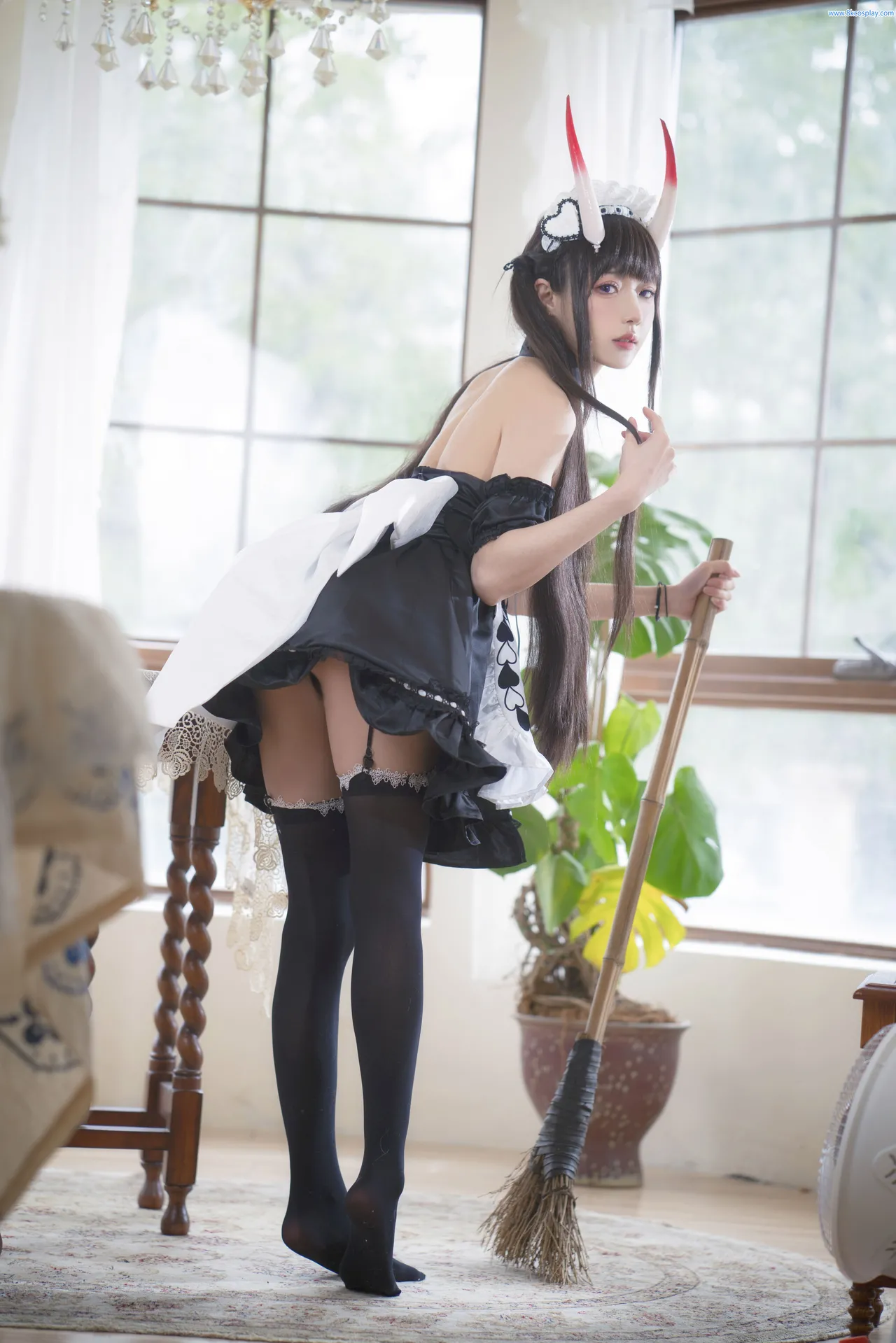阿包也是兔娘 NO.48 1月舰长 能代女仆 Azur Lane Noshiro Maid-erohere3.webp