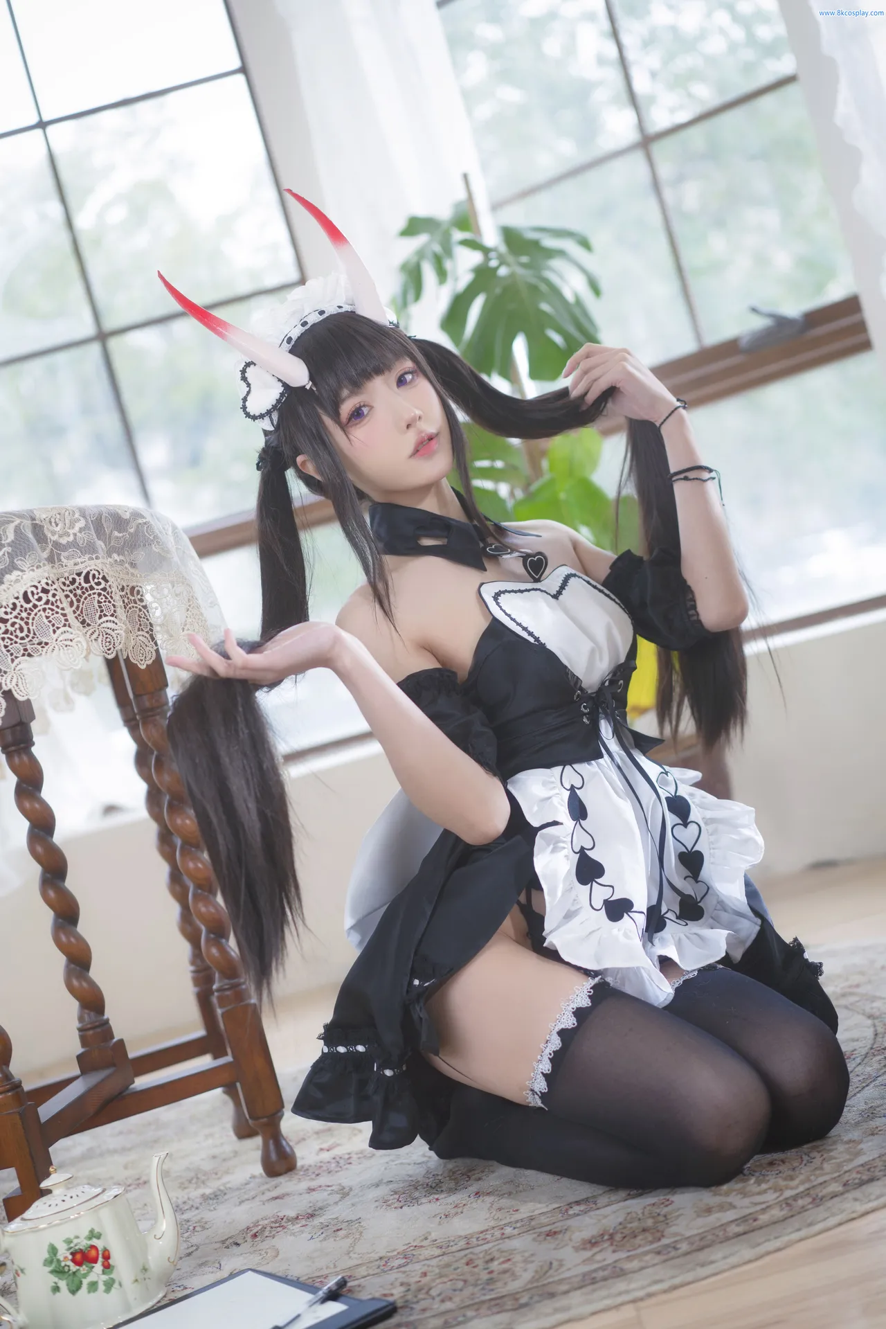 阿包也是兔娘 NO.48 1月舰长 能代女仆 Azur Lane Noshiro Maid-erohere5.webp