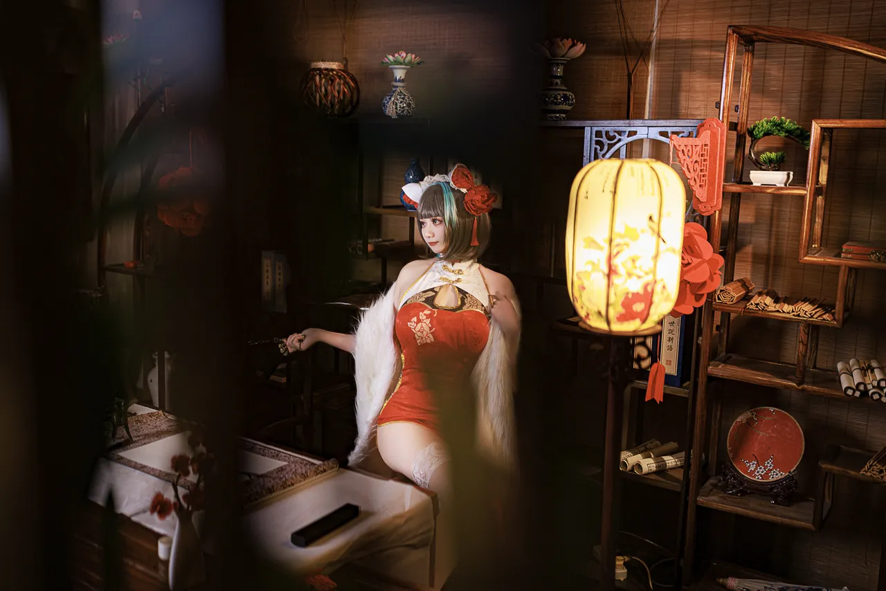 阿雪雪_yuki - 碧蓝航线 柴郡 新年旗袍-erohere20.webp