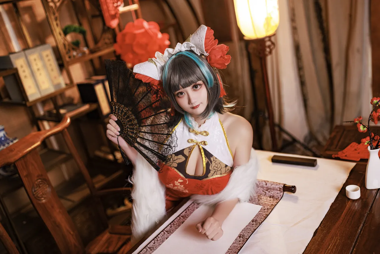 阿雪雪_yuki - 碧蓝航线 柴郡 新年旗袍-erohere22.webp