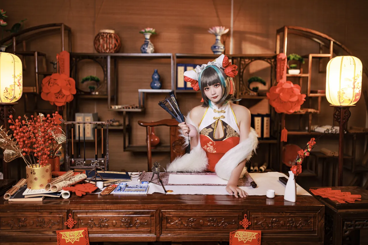 阿雪雪_yuki - 碧蓝航线 柴郡 新年旗袍-erohere23.webp