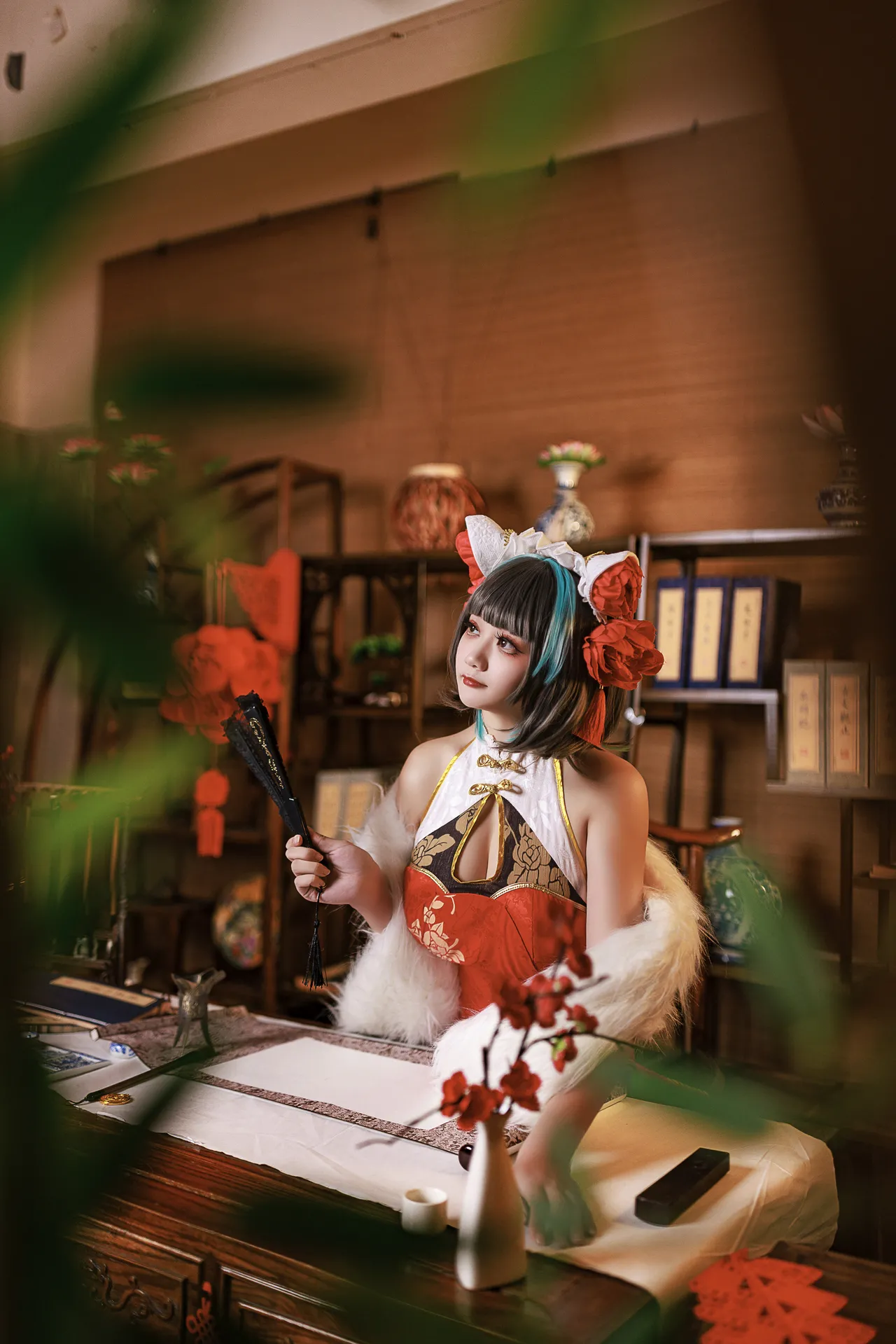 阿雪雪_yuki - 碧蓝航线 柴郡 新年旗袍-erohere25.webp