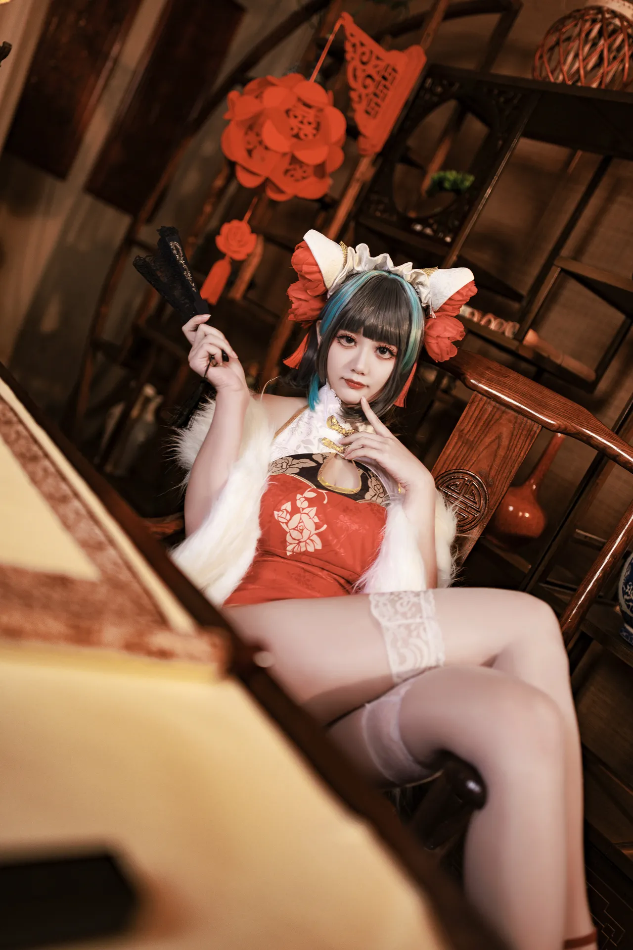阿雪雪_yuki - 碧蓝航线 柴郡 新年旗袍-erohere27.webp
