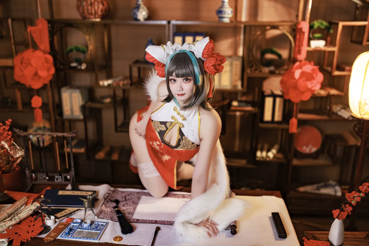 阿雪雪_yuki - 碧蓝航线 柴郡 新年旗袍-erohere28.webp