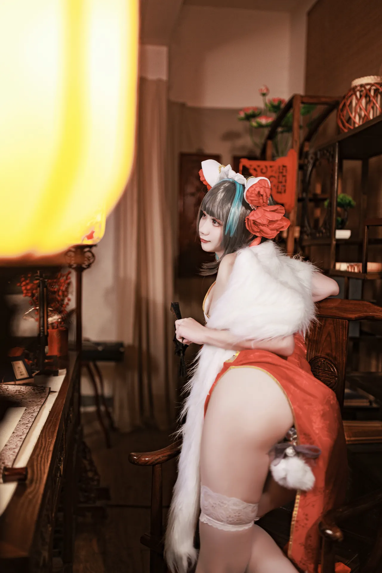 阿雪雪_yuki - 碧蓝航线 柴郡 新年旗袍-erohere32.webp