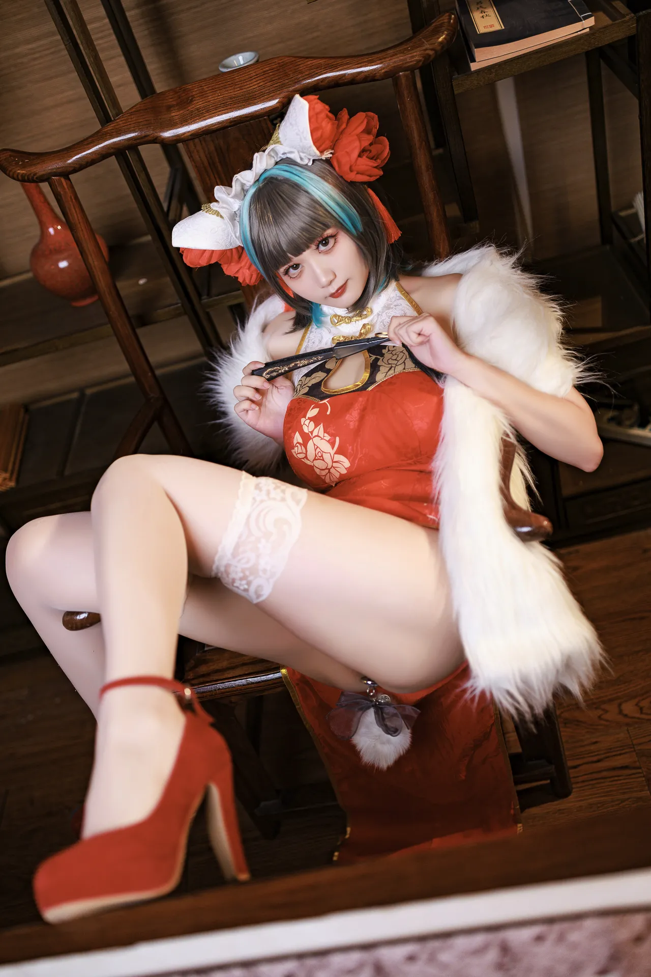 阿雪雪_yuki - 碧蓝航线 柴郡 新年旗袍-erohere37.webp