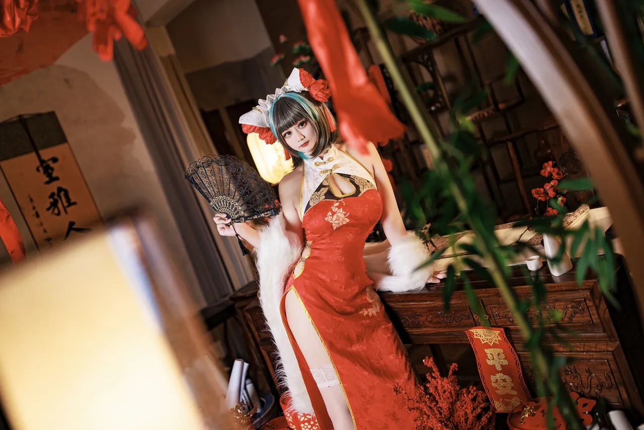 阿雪雪_yuki - 碧蓝航线 柴郡 新年旗袍-erohere6.webp
