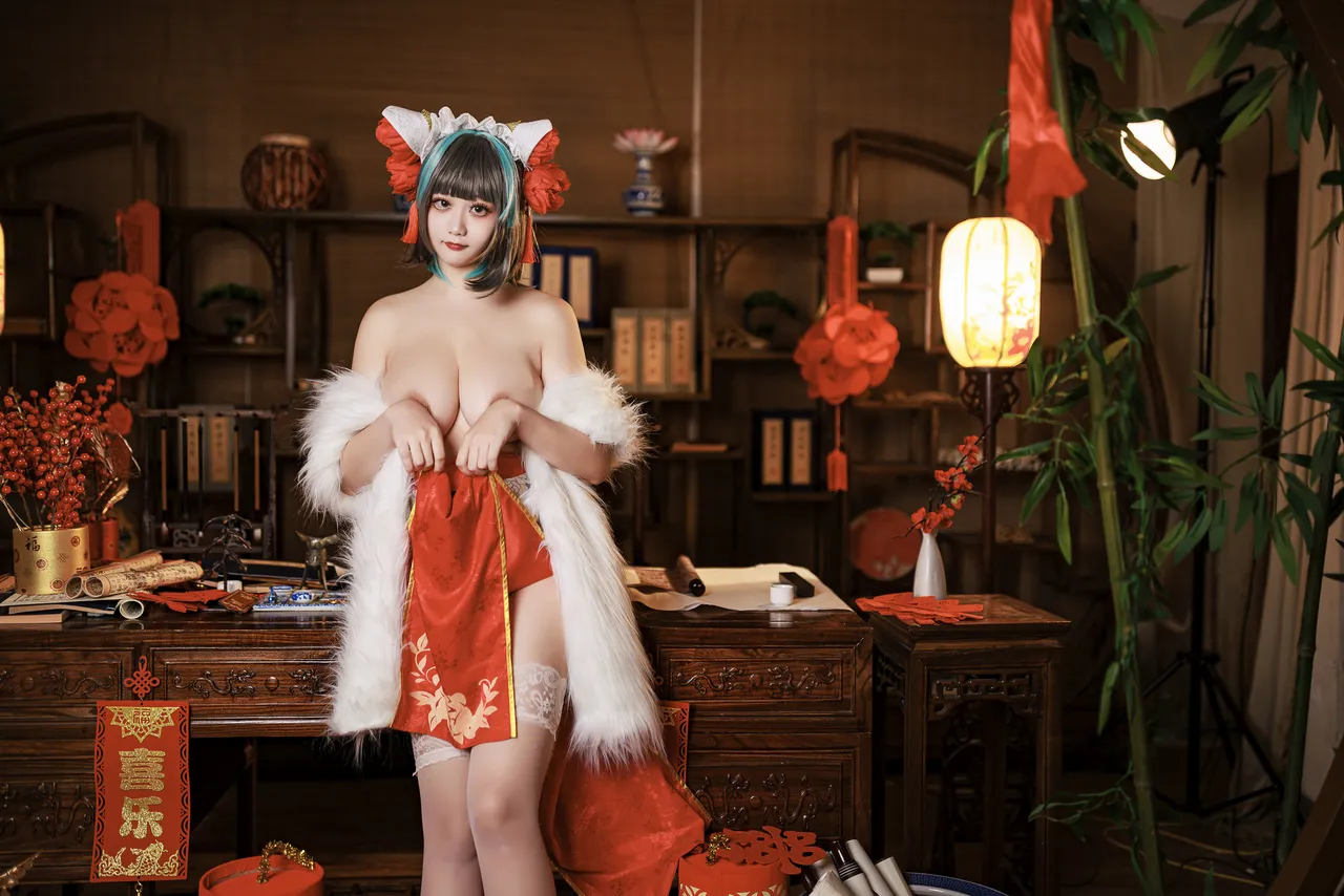 阿雪雪_yuki - 碧蓝航线 柴郡 新年旗袍-erohere67.webp
