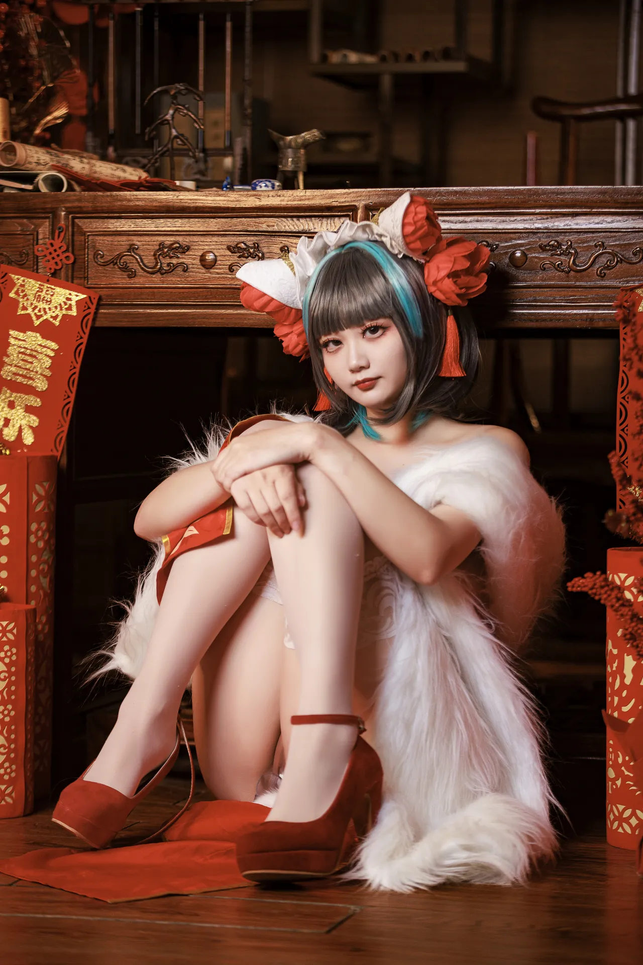 阿雪雪_yuki - 碧蓝航线 柴郡 新年旗袍-erohere85.webp