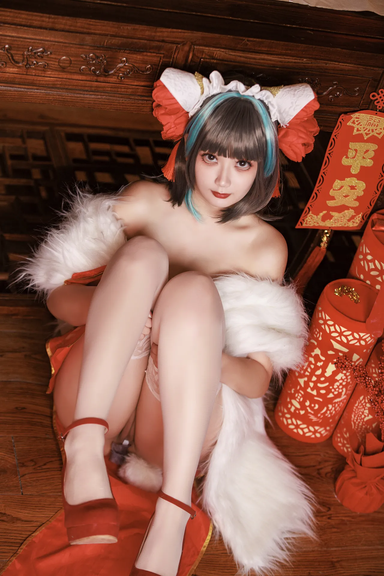 阿雪雪_yuki - 碧蓝航线 柴郡 新年旗袍-erohere87.webp