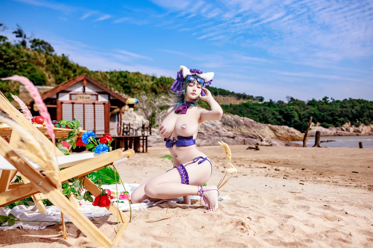阿雪雪_yuki - 碧蓝航线 柴郡 泳装-erohere11.webp