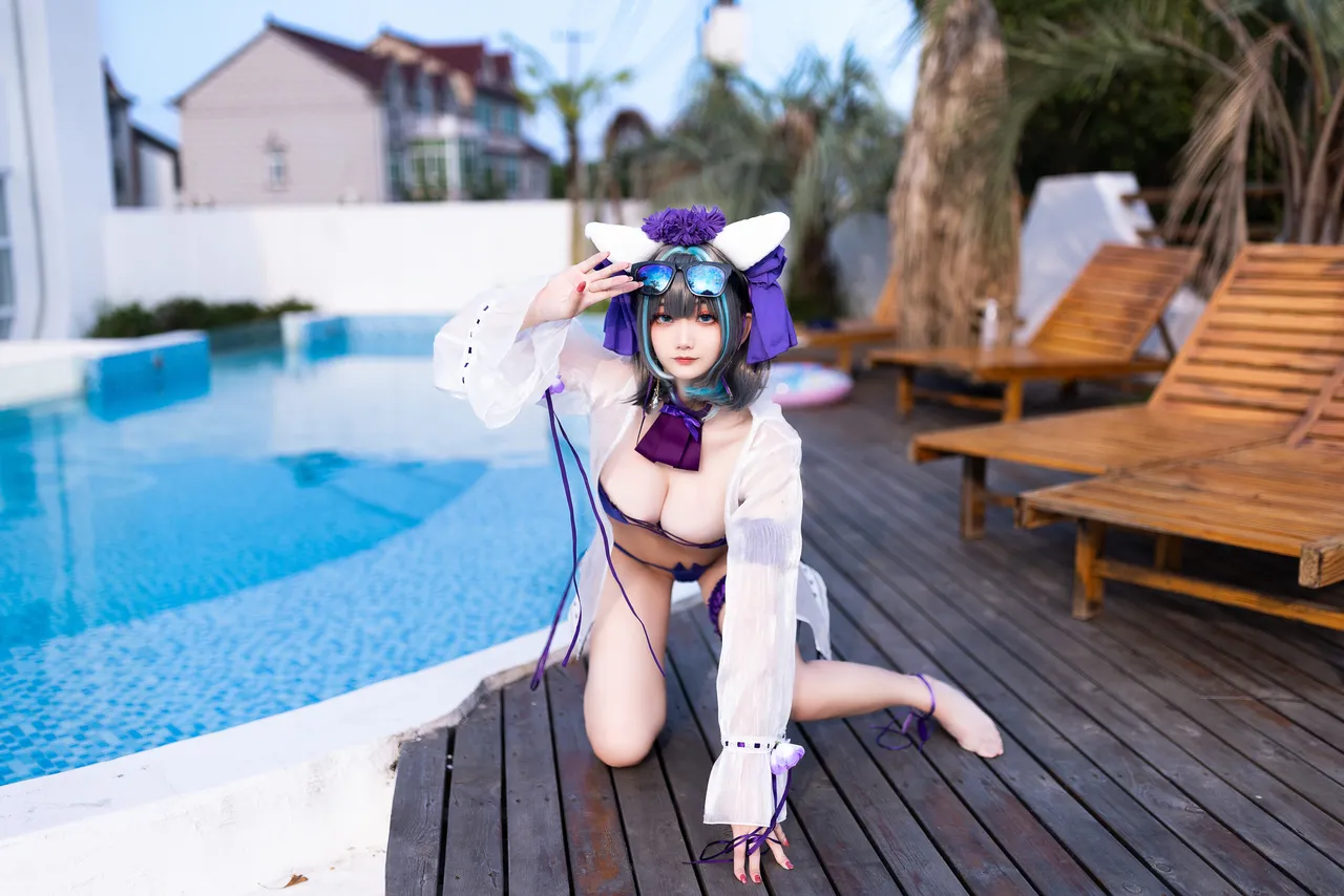阿雪雪_yuki - 碧蓝航线 柴郡 泳装-erohere65.webp