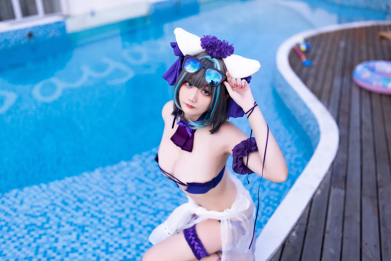 阿雪雪_yuki - 碧蓝航线 柴郡 泳装-erohere72.webp