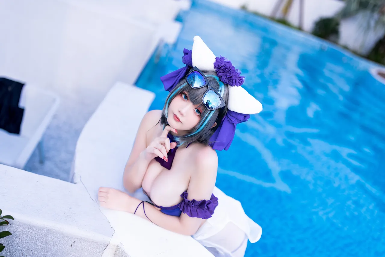 阿雪雪_yuki - 碧蓝航线 柴郡 泳装-erohere78.webp