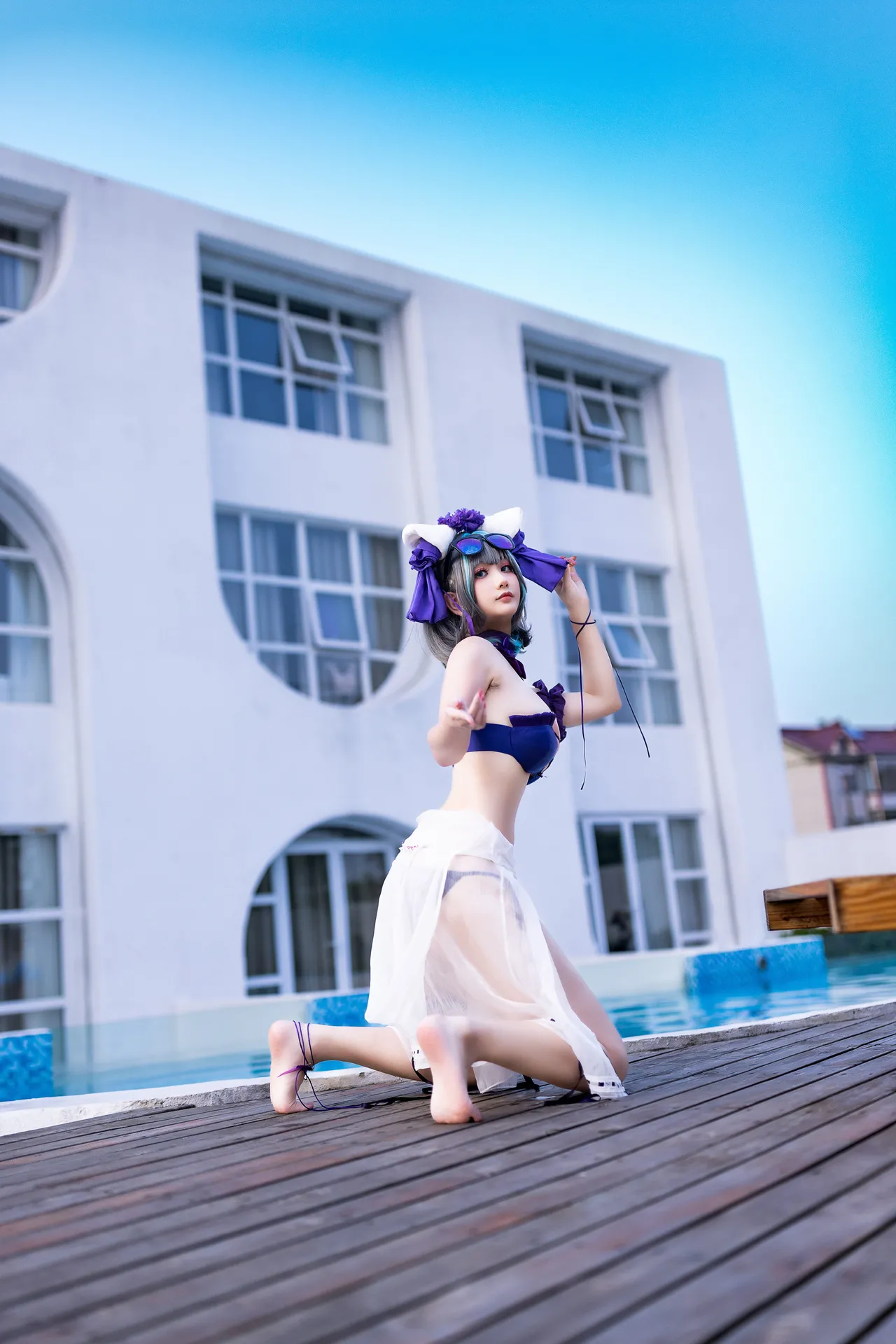 阿雪雪_yuki - 碧蓝航线 柴郡 泳装-erohere85.webp
