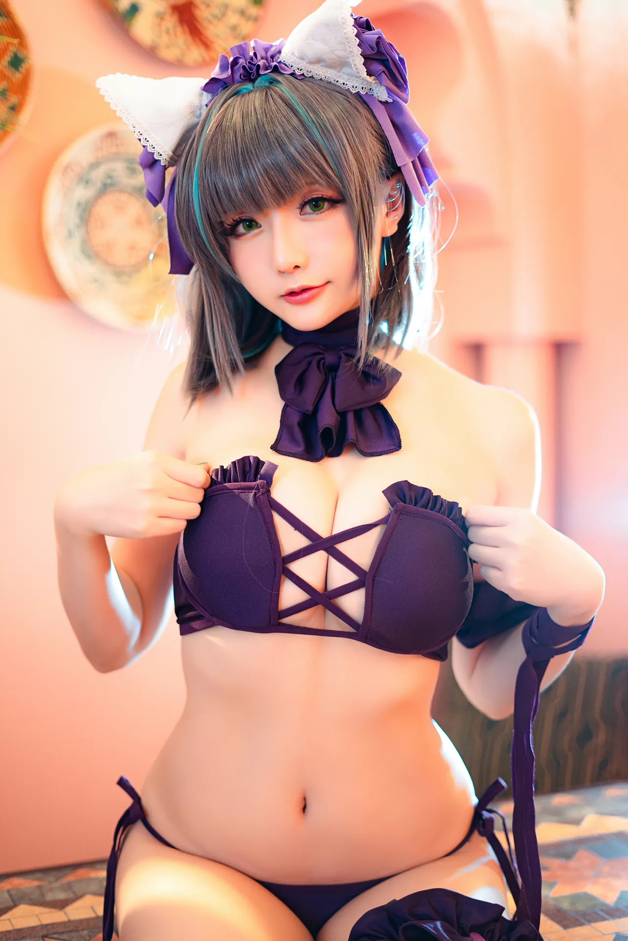 Coser@星之迟迟Hoshilily - 柴郡泳装-erohere12.webp