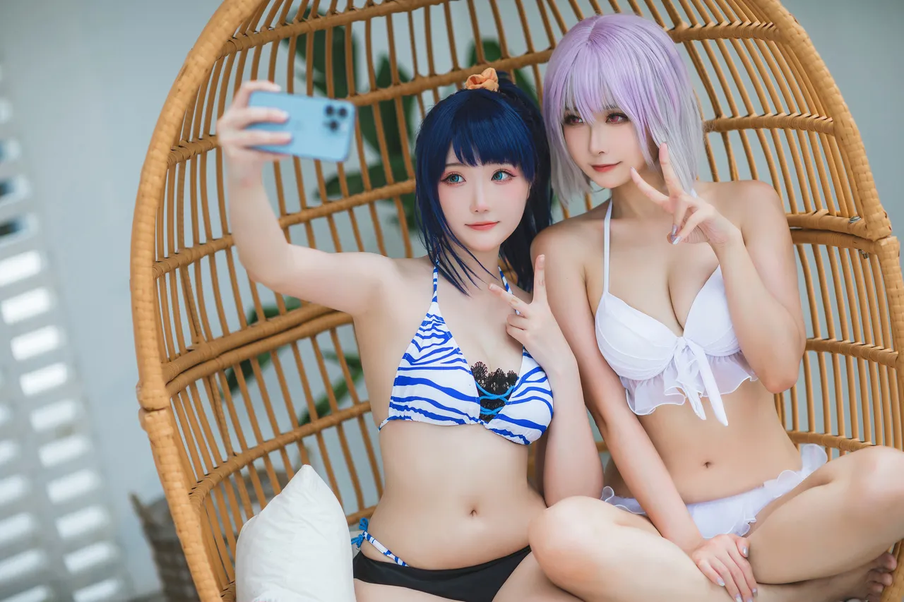 Momoko葵葵&amp;瓜希酱SSSS.GRIDMAN宝多六花&amp;新条茜 泳装-erohere26.webp