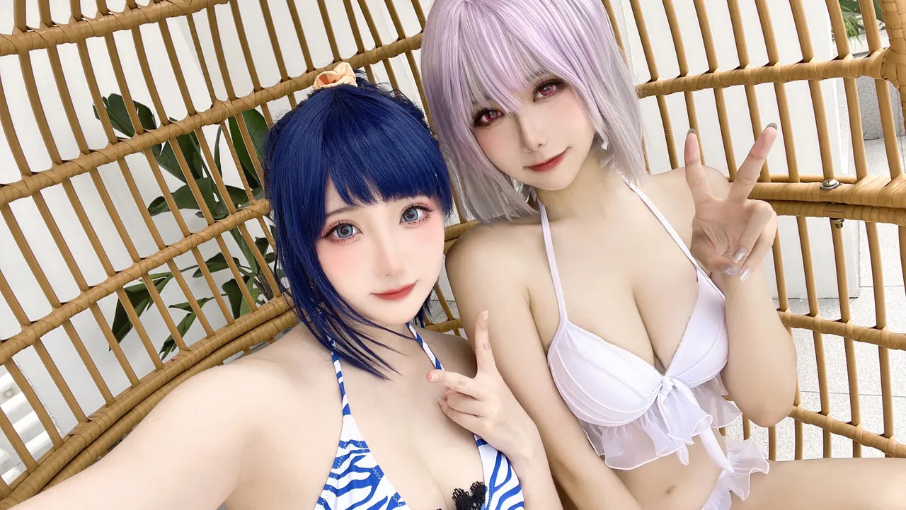 Momoko葵葵&amp;瓜希酱SSSS.GRIDMAN宝多六花&amp;新条茜 泳装-erohere67.webp