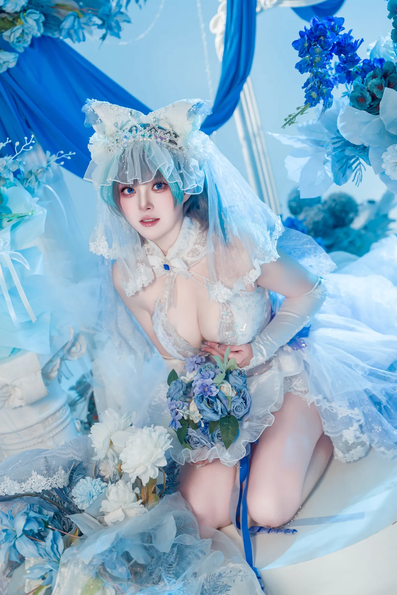Natsuko夏夏子 - 碧蓝航线 柴郡婚纱 70P 624M-erohere13.webp