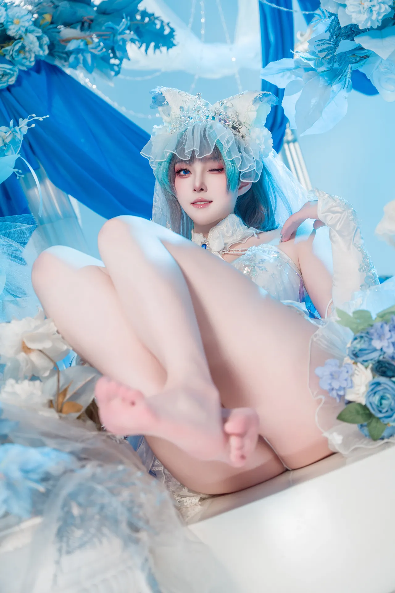 Natsuko夏夏子 - 碧蓝航线 柴郡婚纱 70P 624M-erohere21.webp