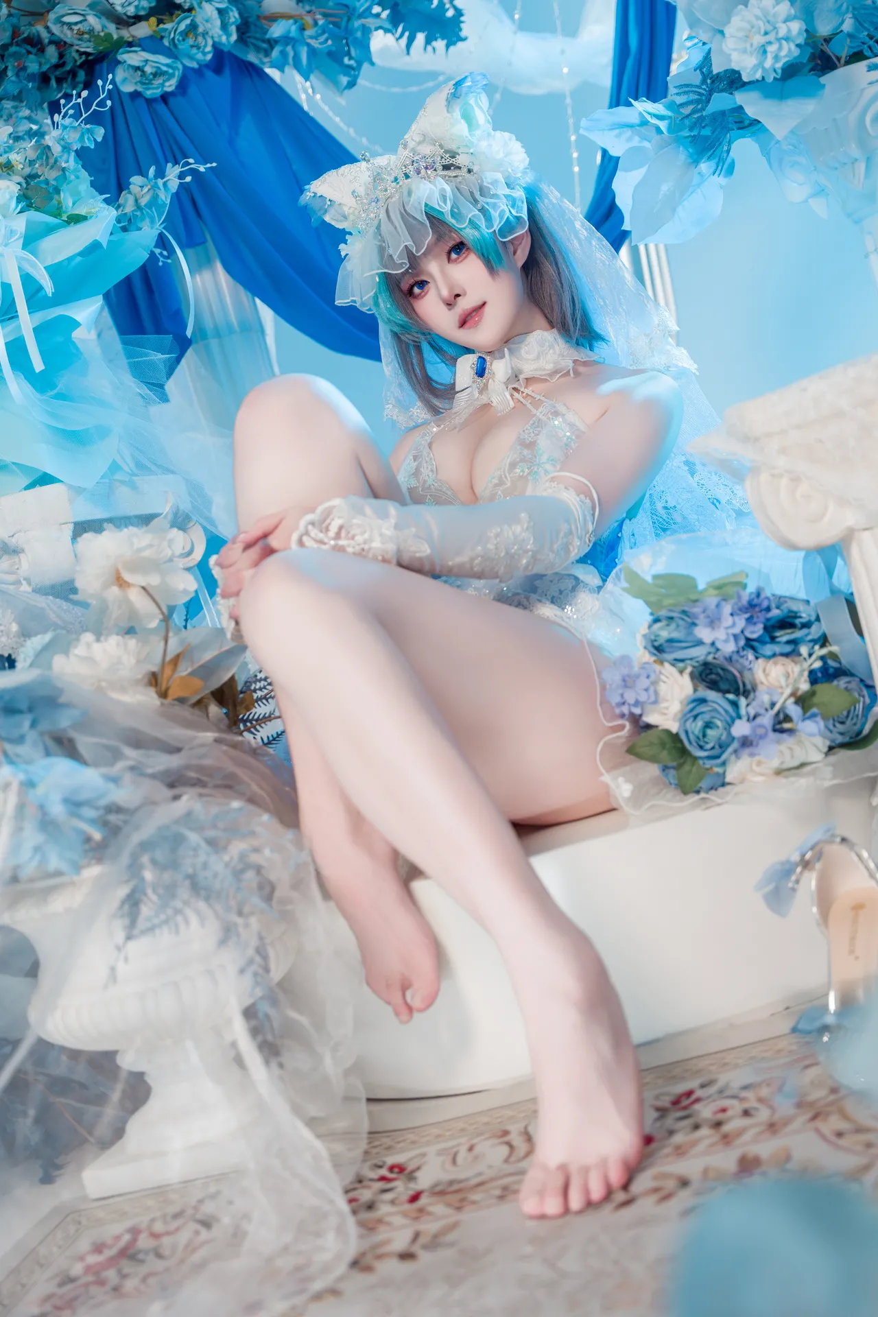 Natsuko夏夏子 - 碧蓝航线 柴郡婚纱 70P 624M-erohere23.webp