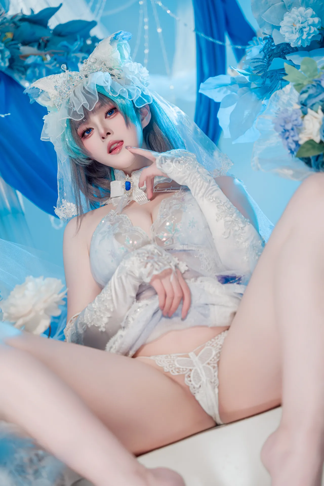 Natsuko夏夏子 - 碧蓝航线 柴郡婚纱 70P 624M-erohere29.webp