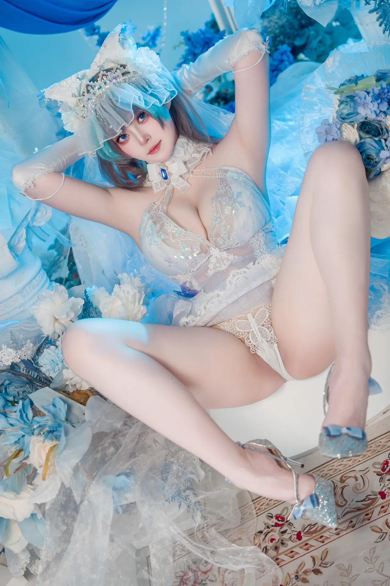 Natsuko夏夏子 - 碧蓝航线 柴郡婚纱 70P 624M-erohere35.webp