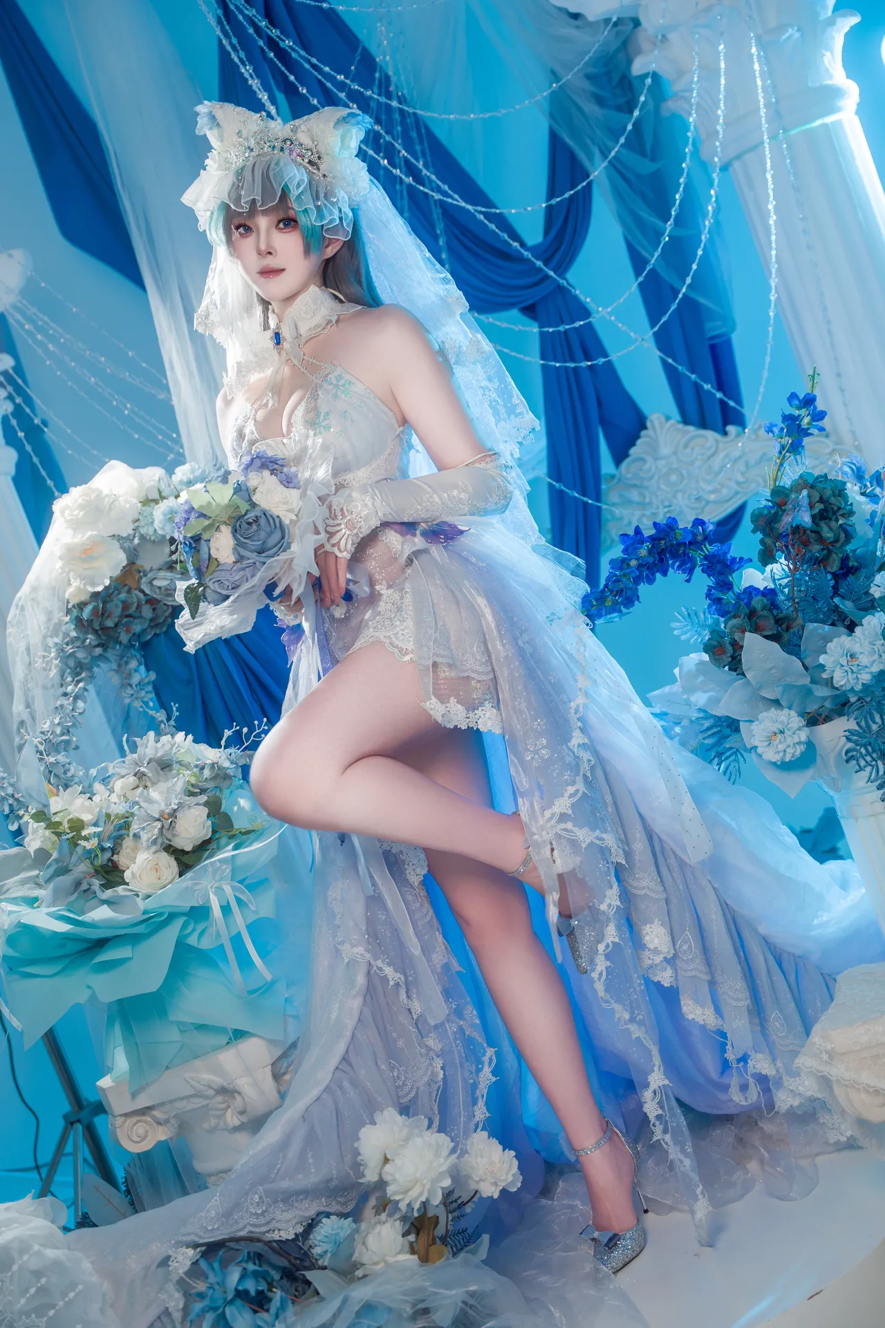 Natsuko夏夏子 - 碧蓝航线 柴郡婚纱 70P 624M-erohere4.webp