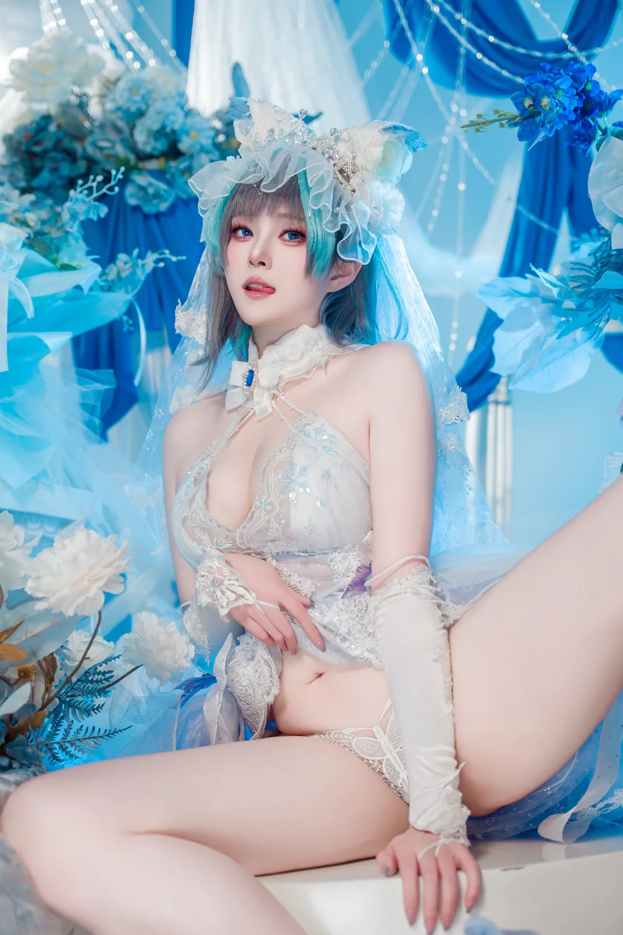 Natsuko夏夏子 - 碧蓝航线 柴郡婚纱 70P 624M-erohere43.webp
