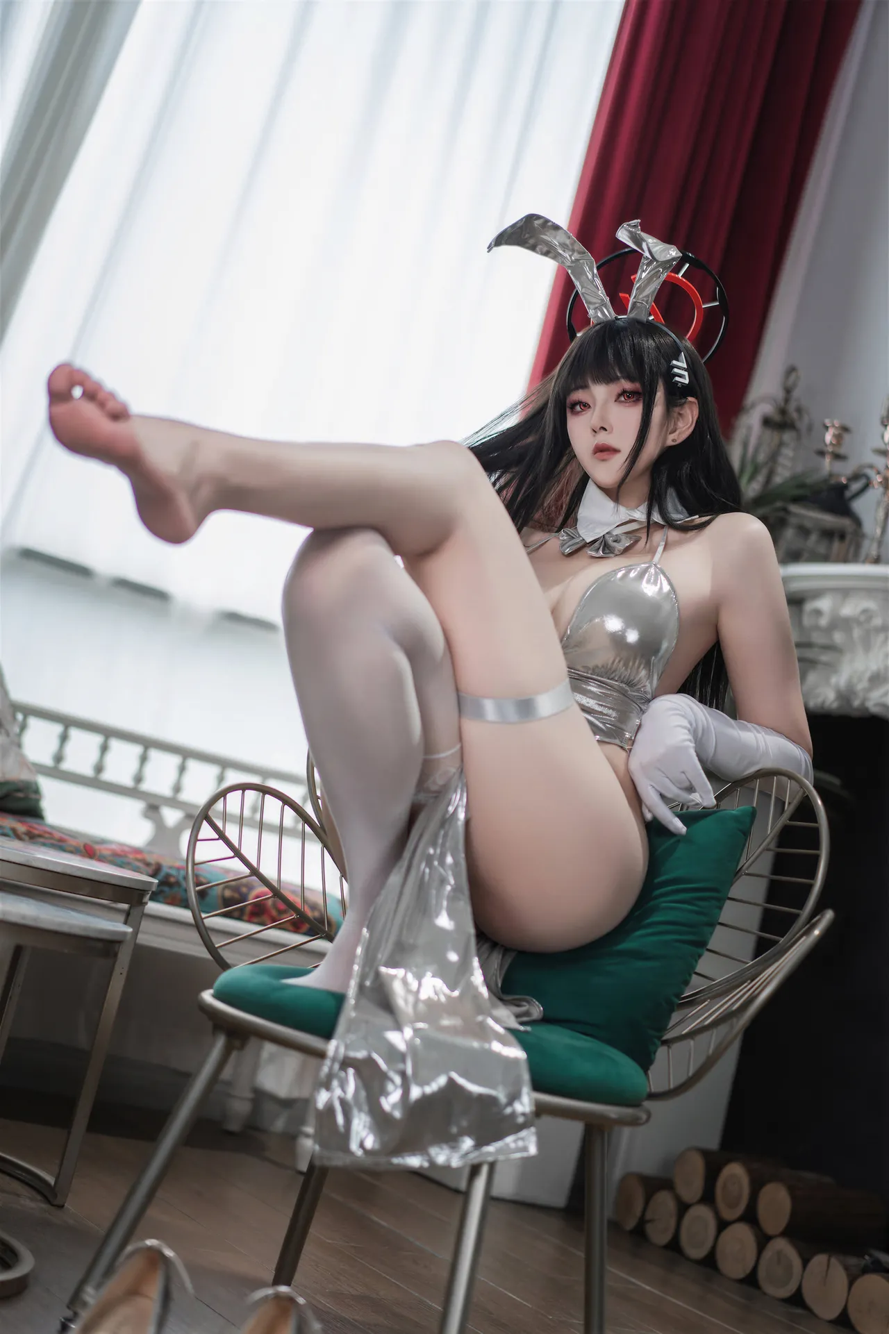 Natsuko夏夏子 - 蔚蓝档案 调月莉音 银礼服-erohere63.webp