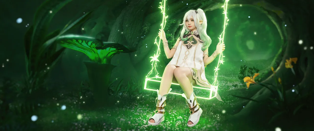 Nekokoyoshi (爆机少女喵小吉) cosplay Nahida - Genshin Impact-erohere1.webp