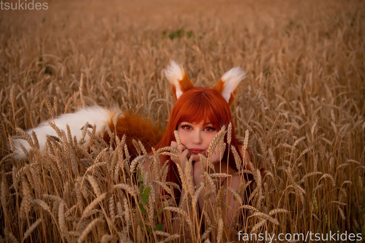 Tsuki Desu- Holo in a field-erohere8.webp